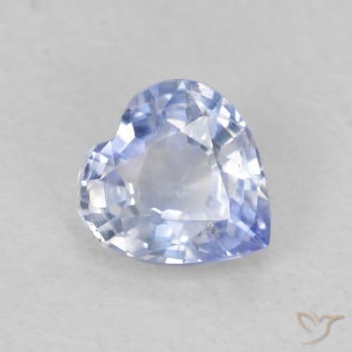 0.43ct Natural Pastel Blue Sapphire, Heart Shape, 4.5x4.4 mm