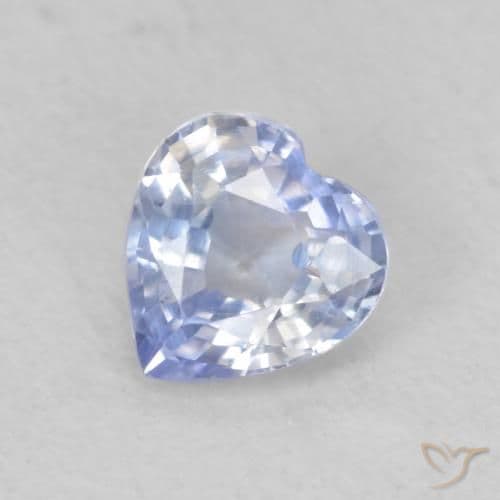 0.43ct Natural Pastel Blue Sapphire, Heart Shape, 4.5x4.4 mm