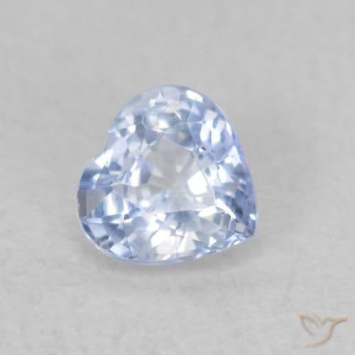 0.39ct Natural Pastel Blue Sapphire, Heart Shape, 4.3x4.2 mm