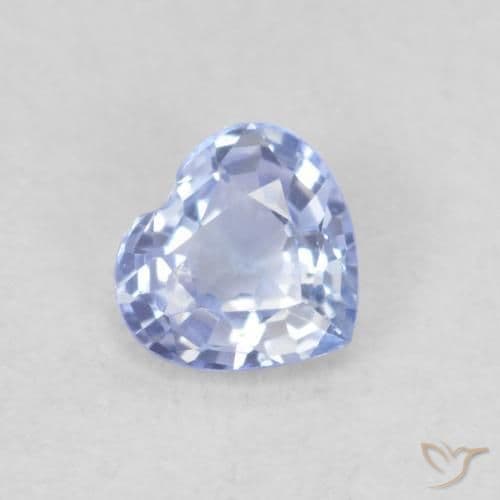 0.28ct Light Purplish Blue Sapphire, Heart Shape, 4.2x3.9 mm