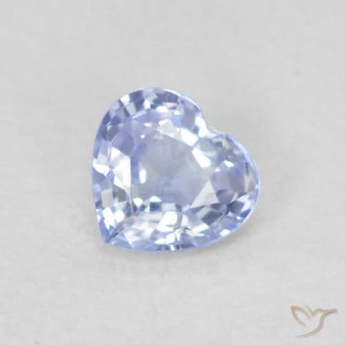 0.28ct Light Purplish Blue Sapphire, Heart Shape, 4.2x3.9 mm