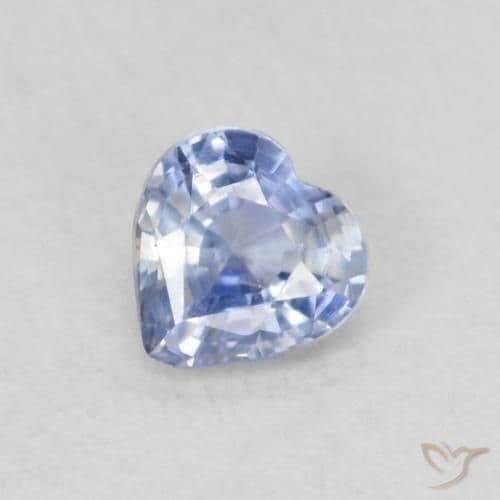 0.31ct Natural Pastel Blue Sapphire, Heart Shape, 4x4 mm