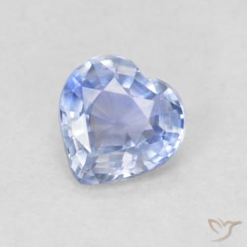 0.34ct Natural Baby Blue Sapphire, Heart Shape, 4.3x4.3 mm