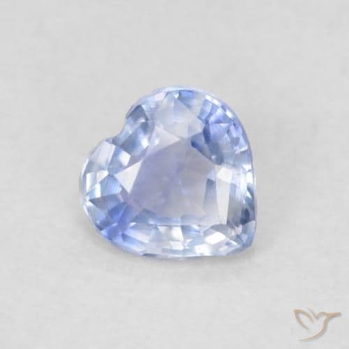 0.34ct Natural Baby Blue Sapphire, Heart Shape, 4.3x4.3 mm