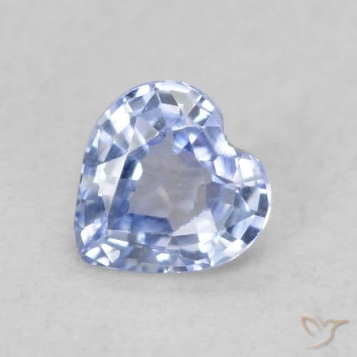 0.38ct Natural Pastel Blue Sapphire, Heart Shape, 4.5x4.4 mm