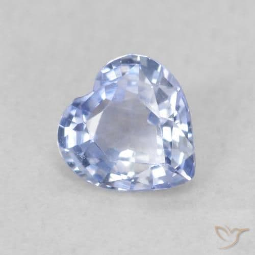 0.38ct Natural Pastel Blue Sapphire, Heart Shape, 4.5x4.4 mm