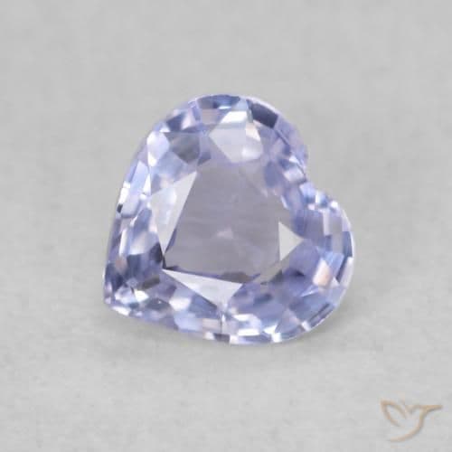 0.42ct Light Violet Blue Sapphire, Heart Shape, 4.7x4.3 mm