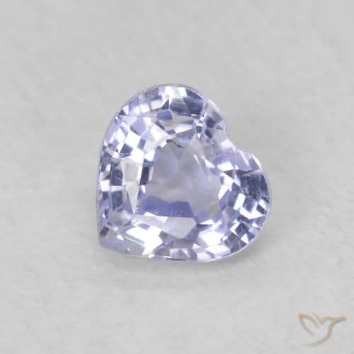 0.28ct Light Purplish Blue Sapphire, Heart Shape, 4.2x3.9 mm