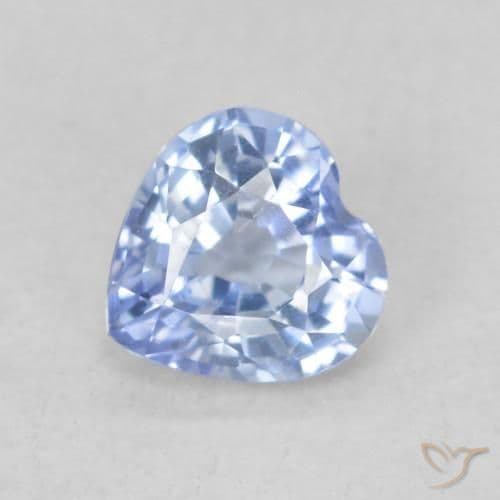 0.48ct Natural Pastel Blue Sapphire, Heart Shape, 4.6x4.6 mm