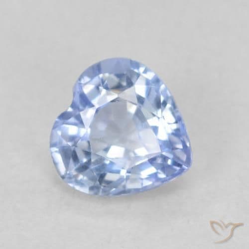 0.48ct Natural Pastel Blue Sapphire, Heart Shape, 4.6x4.6 mm