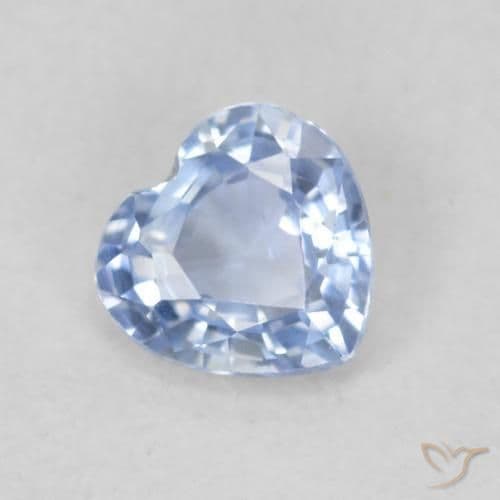 0.42ct Light Purplish Blue Sapphire, Heart Shape, 4.6x4.5 mm