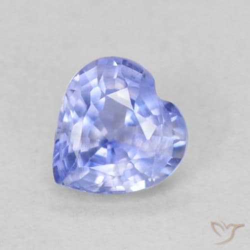 0.43ct Light Purplish Blue Sapphire, Heart Shape, 4.5x4.4 mm