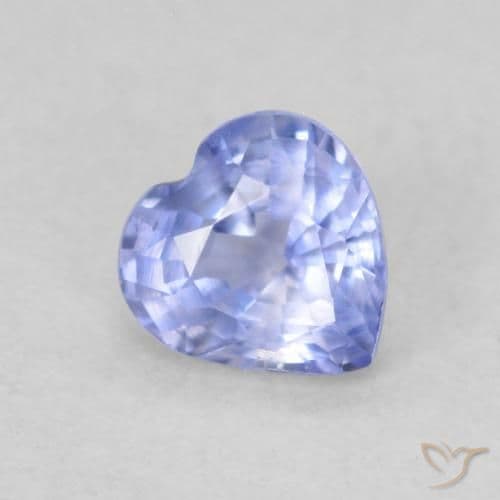 0.43ct Light Purplish Blue Sapphire, Heart Shape, 4.5x4.4 mm