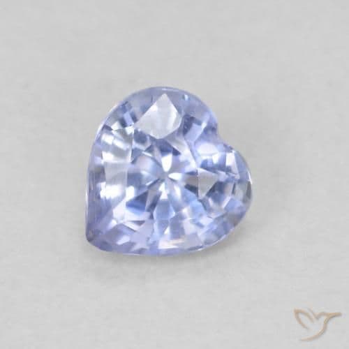 0.28ct Light Purplish Blue Sapphire, Heart Shape, 4.2x3.9 mm