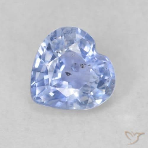 0.50ct Natural Light Blue Sapphire, Heart Shape, 4.8x4.7 mm