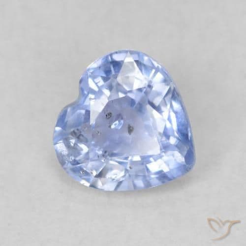 0.50ct Natural Light Blue Sapphire, Heart Shape, 4.8x4.7 mm
