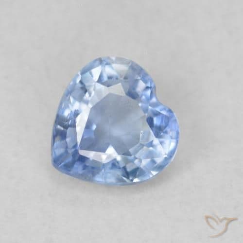 0.38ct Natural Baby Blue Sapphire, Heart Shape, 4.3x4.3 mm