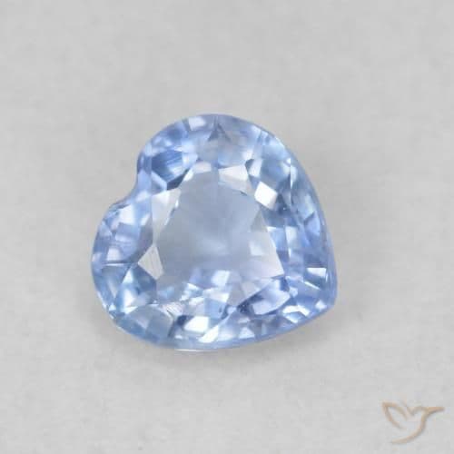 0.38ct Natural Baby Blue Sapphire, Heart Shape, 4.3x4.3 mm