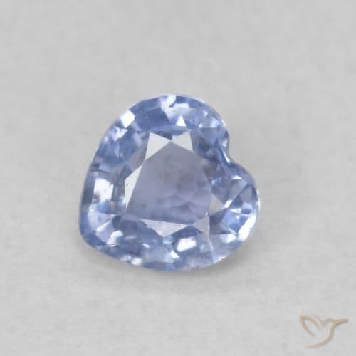 0.34ct Light Violet Blue Sapphire, Heart Shape, 4.1x4.1 mm