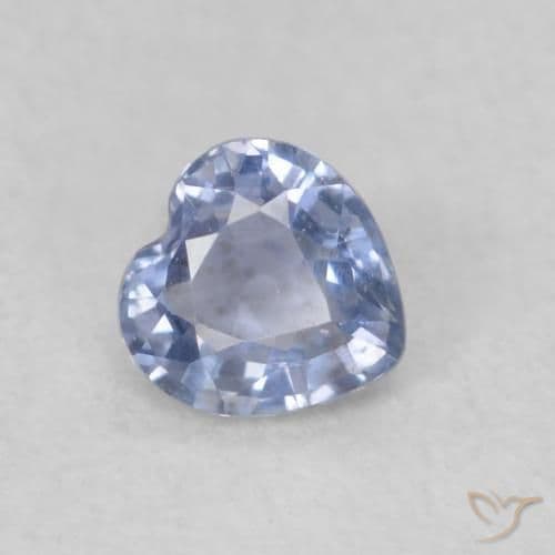 0.34ct Light Violet Blue Sapphire, Heart Shape, 4.1x4.1 mm