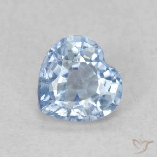 0.45ct Natural Baby Blue Sapphire, Heart Shape, 4.6x4.5 mm