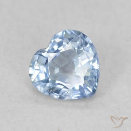 0.45ct Natural Baby Blue Sapphire, Heart Shape, 4.6x4.5 mm