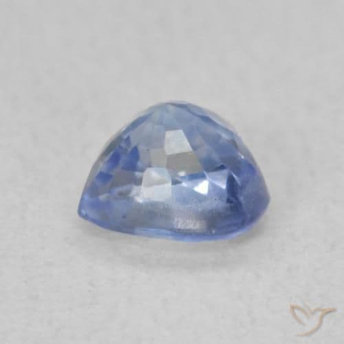 0.51ct Natural Pastel Blue Sapphire, Heart Shape, 4.6x4.6 mm