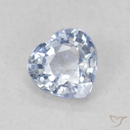 0.47ct Light Purplish Blue Sapphire, Heart Shape, 4.6x4.5 mm