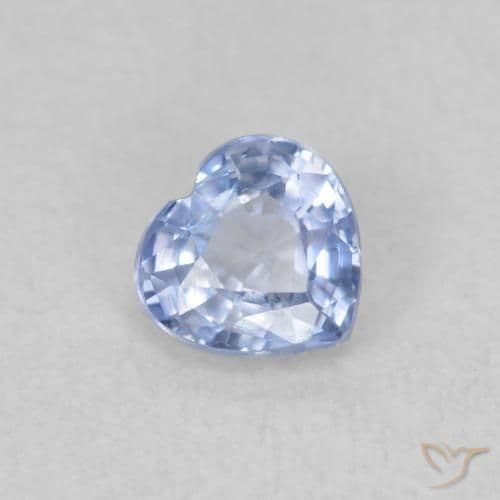 0.38ct Natural Pastel Blue Sapphire, Heart Shape, 4.3x4.1 mm