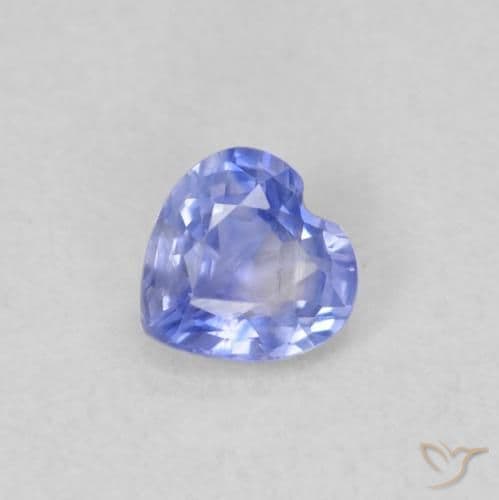 0.39ct Light Violet Blue Sapphire, Heart Shape, 4.1x4.1 mm