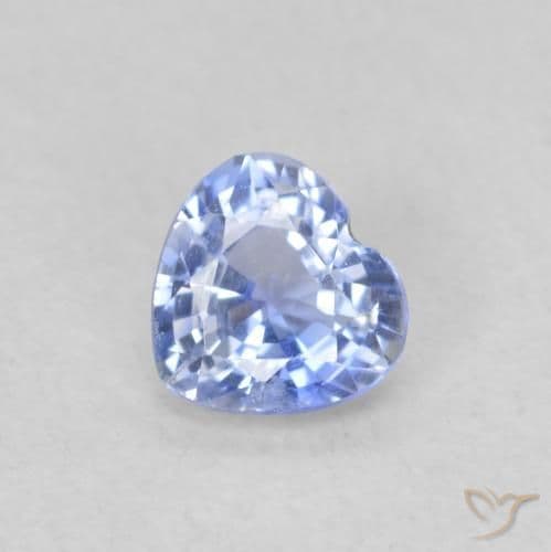 0.42ct Light Violet Blue Sapphire, Heart Shape, 4.7x4.3 mm