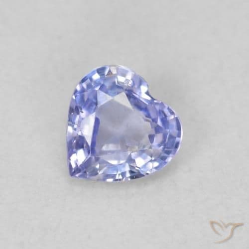 0.41ct Natural Pastel Blue Sapphire, Heart Shape, 4.7x4.6 mm