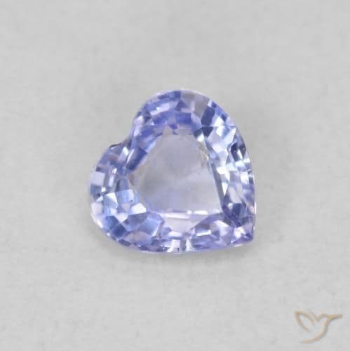 0.41ct Natural Pastel Blue Sapphire, Heart Shape, 4.7x4.6 mm