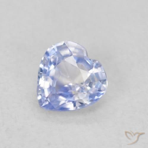 0.48ct Natural Pastel Blue Sapphire, Heart Shape, 4.7x4.7 mm