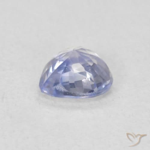 0.48ct Natural Pastel Blue Sapphire, Heart Shape, 4.7x4.7 mm