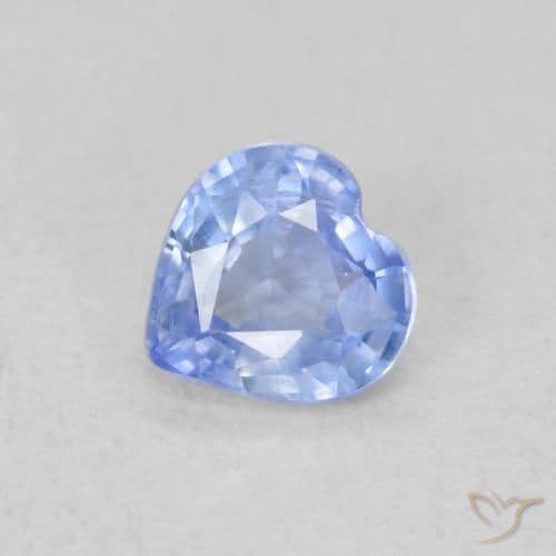 0.45ct Light Purplish Blue Sapphire, Heart Shape, 4.6x4.6 mm