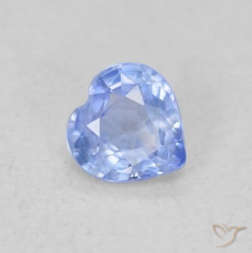 0.45ct Light Purplish Blue Sapphire, Heart Shape, 4.6x4.6 mm