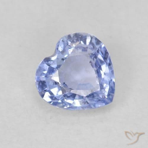 0.41ct Light Purplish Blue Sapphire, Heart Shape, 4.5x4.4 mm