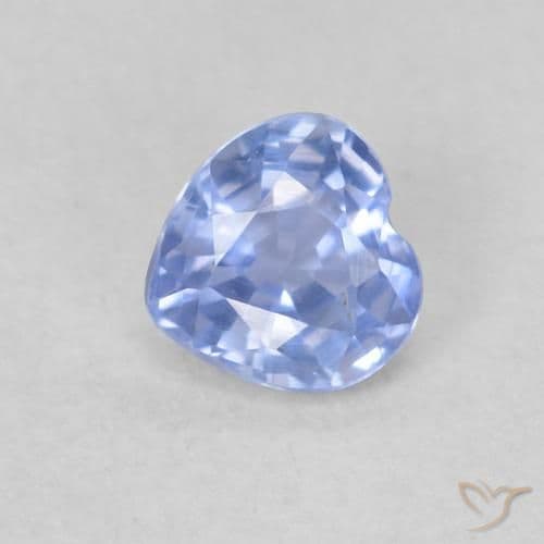0.37ct Natural Pastel Blue Sapphire, Heart Shape, 4.1x4 mm