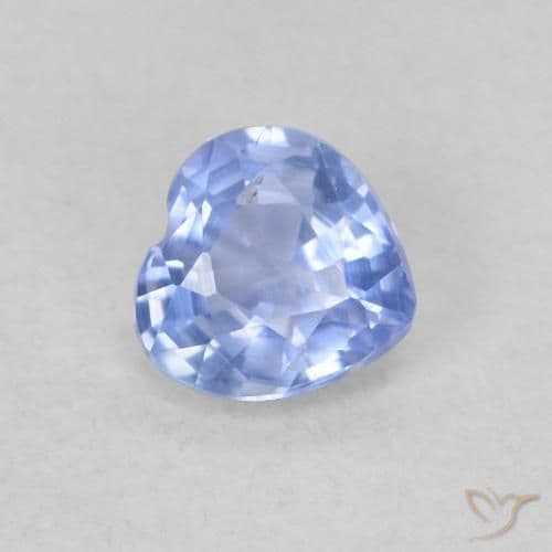 0.37ct Natural Pastel Blue Sapphire, Heart Shape, 4.1x4 mm