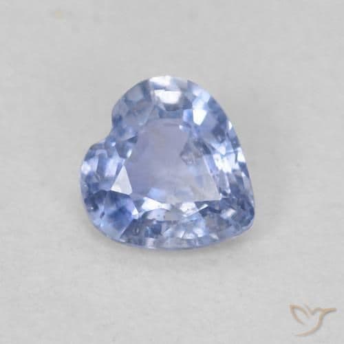 0.30ct Natural Baby Blue Sapphire, Heart Shape, 4.2x4.2 mm