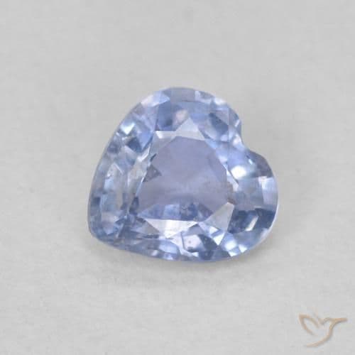 0.30ct Natural Baby Blue Sapphire, Heart Shape, 4.2x4.2 mm