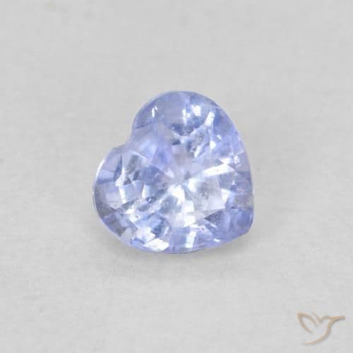 0.30ct Light Violet Blue Sapphire, Heart Shape, 3.9x3.8 mm