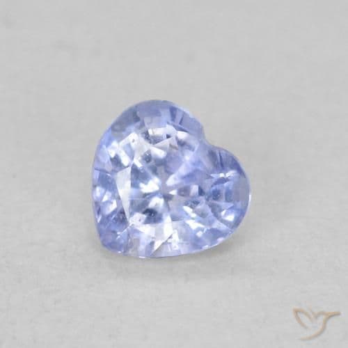 0.30ct Light Violet Blue Sapphire, Heart Shape, 3.9x3.8 mm