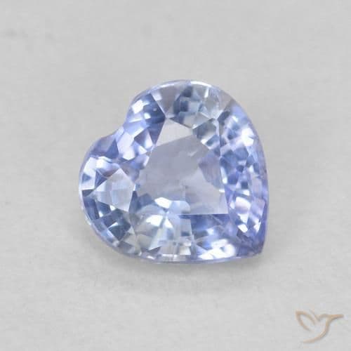 0.43ct Light Purplish Blue Sapphire, Heart Shape, 4.6x4.5 mm
