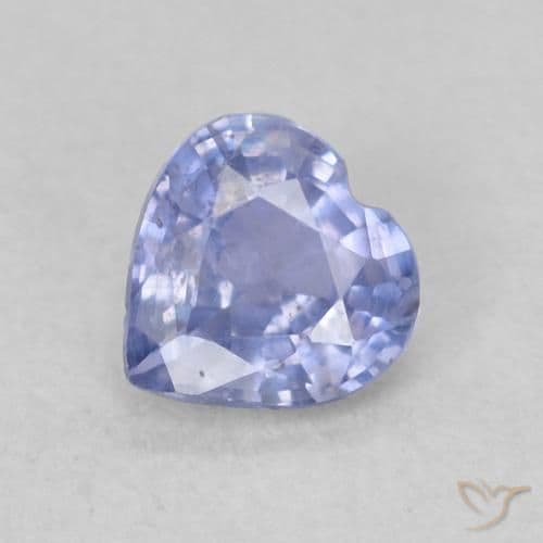0.42ct Natural Light Blue Sapphire, Heart Shape, 4.6x4.5 mm