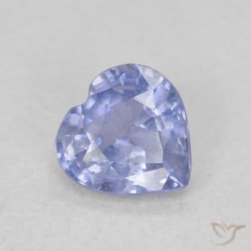 0.42ct Natural Light Blue Sapphire, Heart Shape, 4.6x4.5 mm