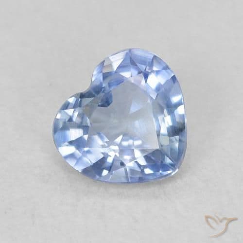 0.39ct Natural Light Blue Sapphire, Heart Shape, 4.6x4.2 mm