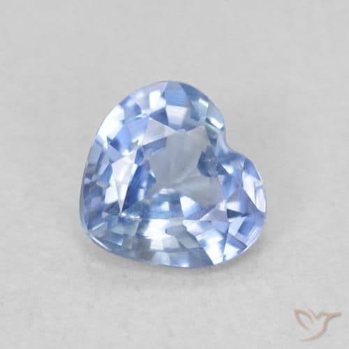 0.39ct Natural Light Blue Sapphire, Heart Shape, 4.6x4.2 mm