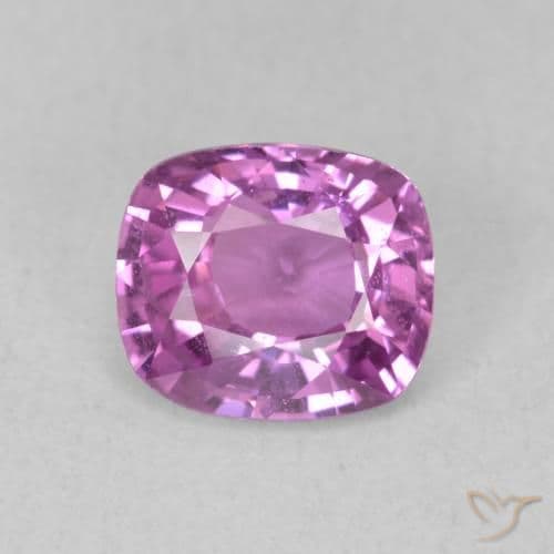1.68ct Pinkish Purple Sapphire, Cushion Cut, 7.4x6.4 mm